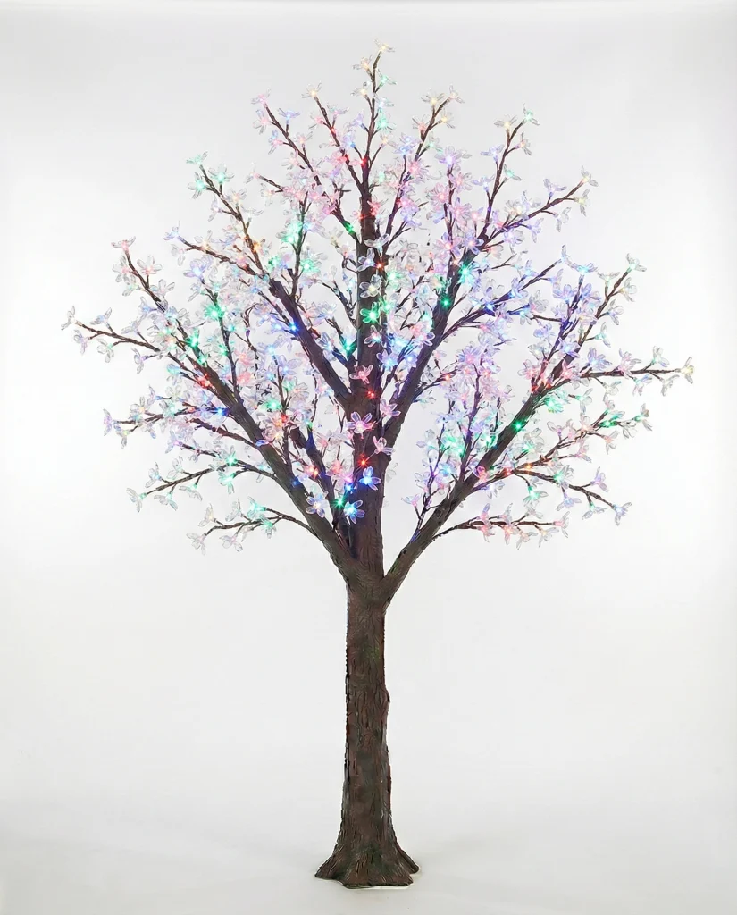 ต้นไม้ไฟ LED เชอร์รี่ สีขาวใส แบบ RGB Lightning